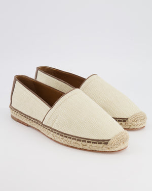 Brunello Cucinelli Menswear Ecru and Brown Raffia Espadrilles Size 44 RRP £680