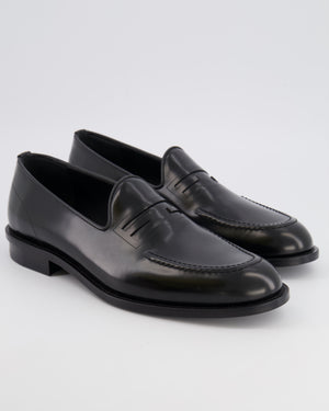 Fendi Menswear Black Leather FF Logo Loafers Size 43 RRP £790