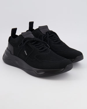 Berluti Shadow Trainers in Black Cooling Nylon and Calf Leather Details with Logo Patch Size EU 43.5