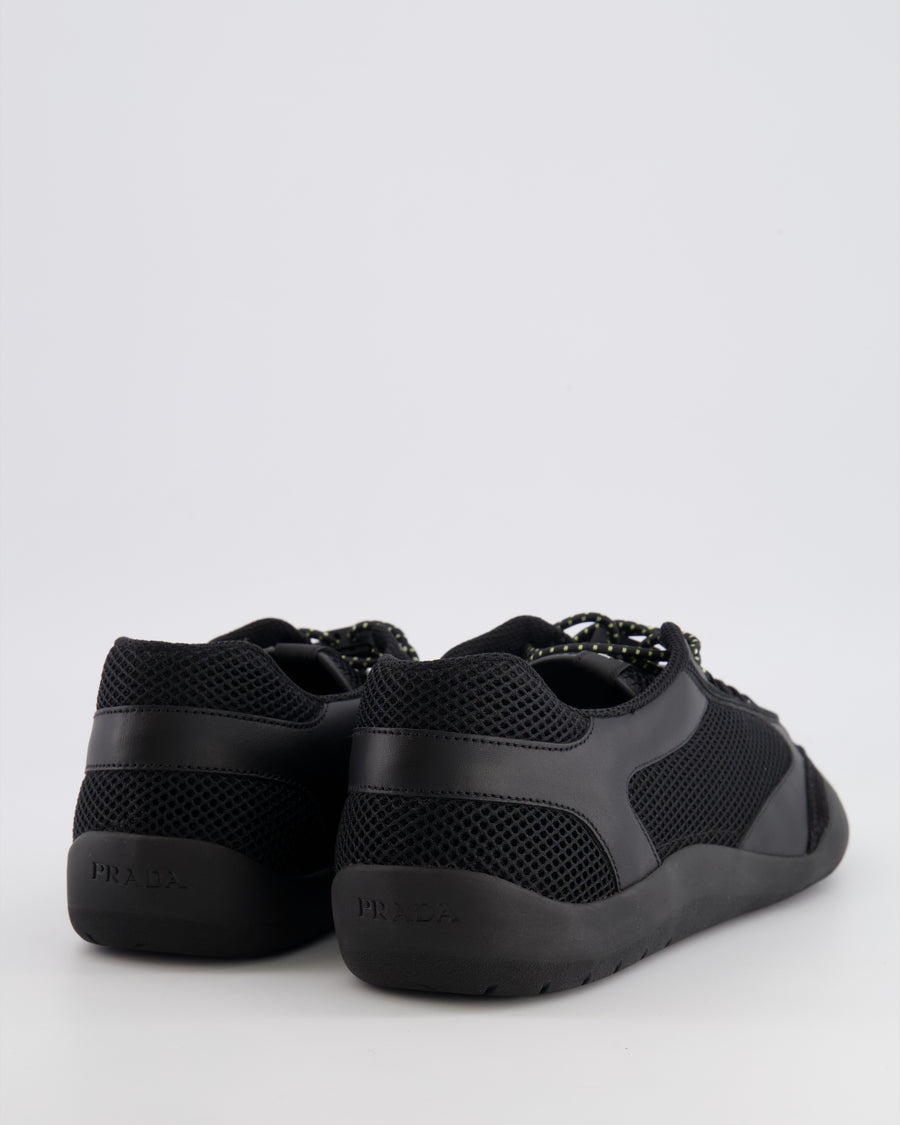 Prada Menswear Black Speedrock Mesh Fabric Trainers Size 43.5 RRP £820