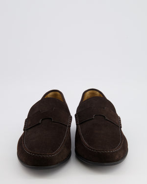Hermès Menswear Marron Ebene Suede Matthew Leather Loafers with H Detail Size 43.5 RRP £1,180