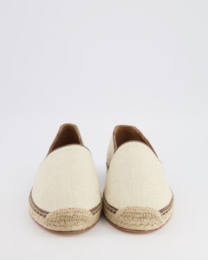 Brunello Cucinelli Menswear Ecru and Brown Raffia Espadrilles Size 44 RRP £680