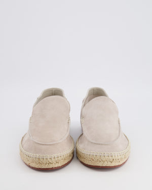 Loro Piana Menswear Light Beige Suede Seaside Walk Espadrilles Size 44