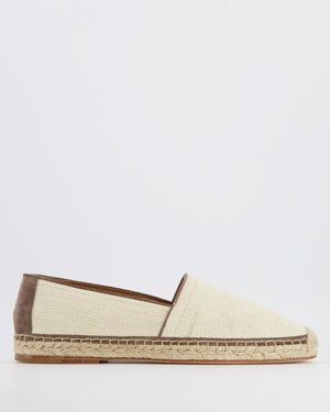 Brunello Cucinelli Menswear Ecru and Brown Raffia Espadrilles Size 44 RRP £680