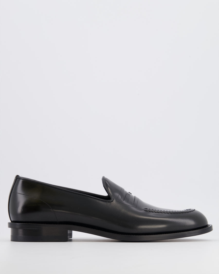 Fendi Menswear Black Leather FF Logo Loafers Size 43 RRP £790