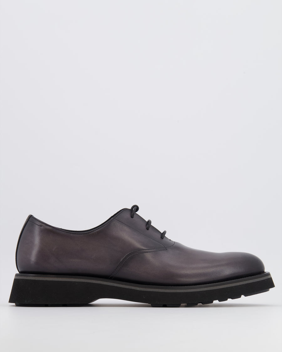 Berluti Menswear Alessio Oxford Loafers in Nero Grigio Venezia Calf Leather Size EU 44