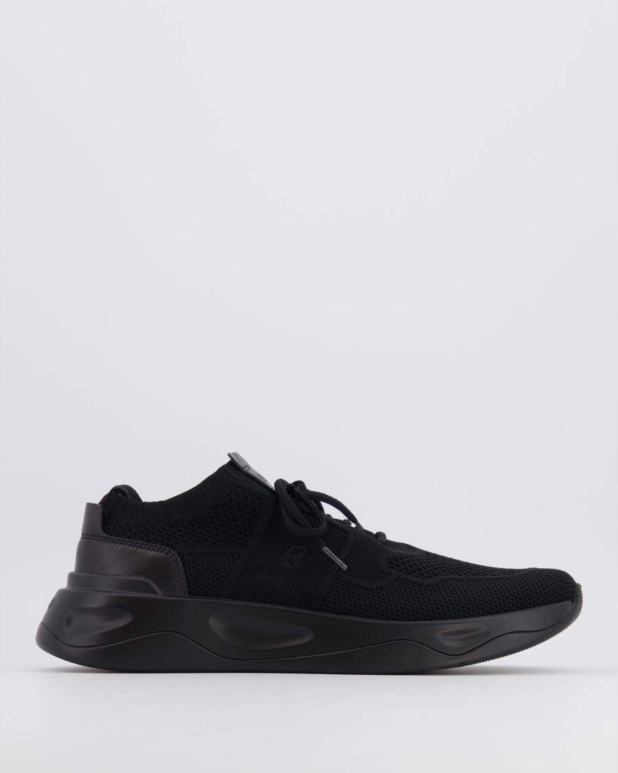 Berluti Shadow Trainers in Black Cooling Nylon and Calf Leather Details with Logo Patch Size EU 43.5