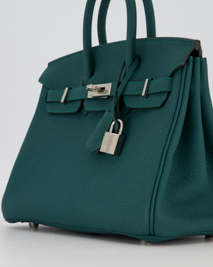 Hermès Birkin 25 Retourne Bag in Malachite Togo Leather with Palladium Hardware