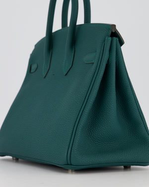 Hermès Birkin 25 Retourne Bag in Malachite Togo Leather with Palladium Hardware