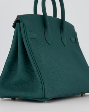 Hermès Birkin 25 Retourne Bag in Malachite Togo Leather with Palladium Hardware