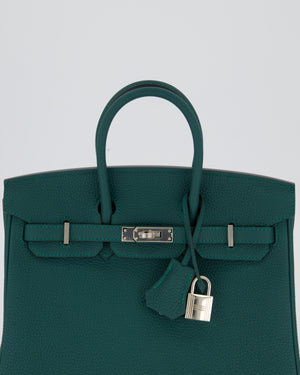Hermès Birkin 25 Retourne Bag in Malachite Togo Leather with Palladium Hardware