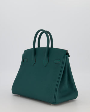 Hermès Birkin 25 Retourne Bag in Malachite Togo Leather with Palladium Hardware