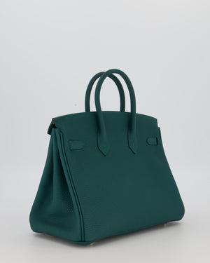 Hermès Birkin 25 Retourne Bag in Malachite Togo Leather with Palladium Hardware