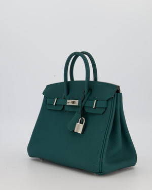 Hermès Birkin 25 Retourne Bag in Malachite Togo Leather with Palladium Hardware