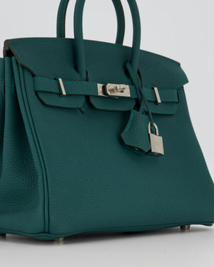 Hermès Birkin 25 Retourne Bag in Malachite Togo Leather with Palladium Hardware