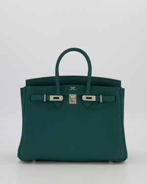 Hermès Birkin 25 Retourne Bag in Malachite Togo Leather with Palladium Hardware