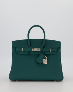 Hermès Birkin 25 Retourne Bag in Malachite Togo Leather with Palladium Hardware