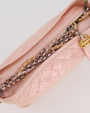 Chanel Large Gabrielle Bag in Light Pink Crumpled Calfskin Leather with Mixed Hardware