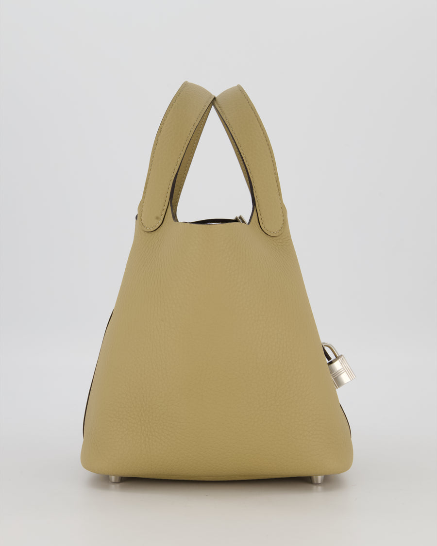 *HOT COLOUR* Hermès Picotin Lock Bag 18cm in Trench Clemence Leather with Palladium Hardware