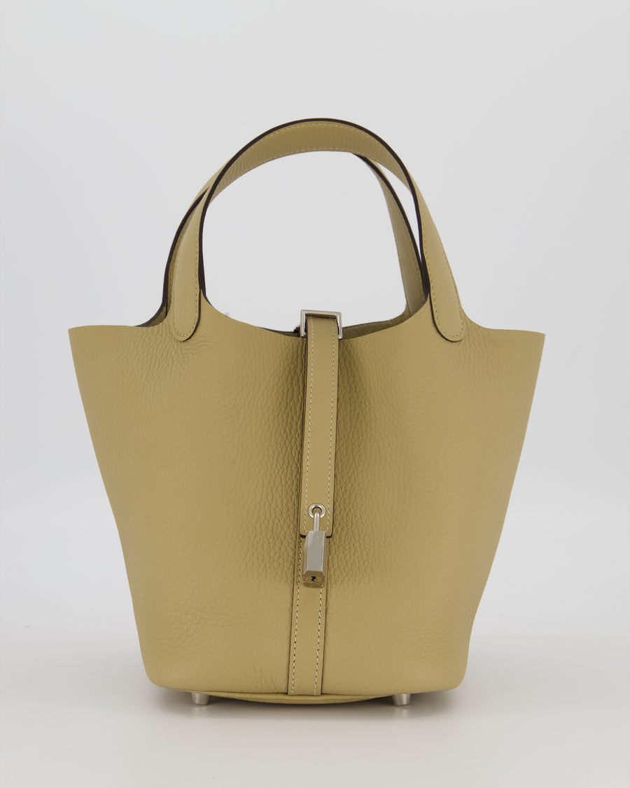 *HOT COLOUR* Hermès Picotin Lock Bag 18cm in Trench Clemence Leather with Palladium Hardware
