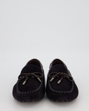 Louis Vuitton Men's Dark Navy Arizona Suede Moccasin Loafers Size EU 41