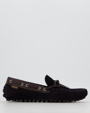 Louis Vuitton Men's Dark Navy Arizona Suede Moccasin Loafers Size EU 41