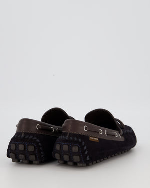 Louis Vuitton Men's Dark Navy Arizona Suede Moccasin Loafers Size EU 41