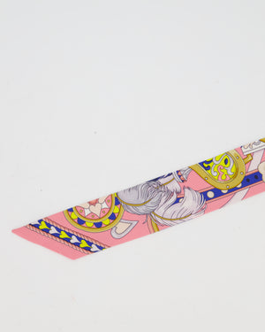 Hermès 'Harnias de Couer' Silk Twilly in Rose Bonbon