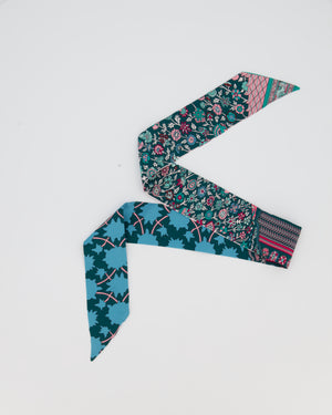 Hermès Tapis Persans Floral Silk Twilly in Green