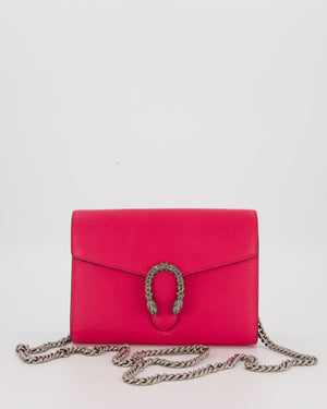 Gucci Rose Dionysus Wallet on Chain Bag in Calfskin Leather with Gunmetal Grey Hardware