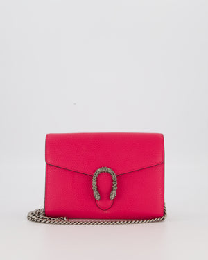 Gucci Rose Dionysus Wallet on Chain Bag in Calfskin Leather with Gunmetal Grey Hardware