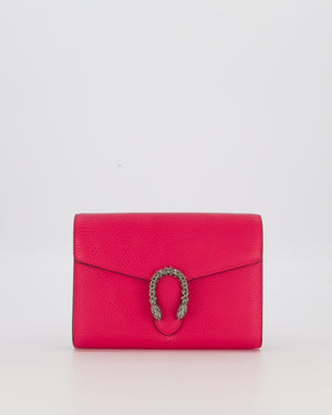 Gucci Rose Dionysus Wallet on Chain Bag in Calfskin Leather with Gunmetal Grey Hardware
