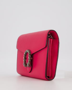 Gucci Rose Dionysus Wallet on Chain Bag in Calfskin Leather with Gunmetal Grey Hardware