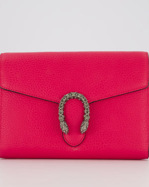 Gucci Rose Dionysus Wallet on Chain Bag in Calfskin Leather with Gunmetal Grey Hardware