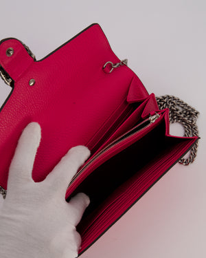 Gucci Rose Dionysus Wallet on Chain Bag in Calfskin Leather with Gunmetal Grey Hardware