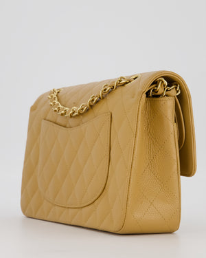 *VERY RARE* Chanel Chai Latte Vintage Medium Classic Double Flap Bag in Caviar Leather with 24K Gold Hardware