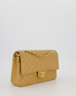 *VERY RARE* Chanel Chai Latte Vintage Medium Classic Double Flap Bag in Caviar Leather with 24K Gold Hardware