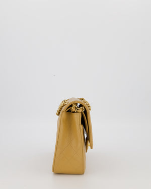 *VERY RARE* Chanel Chai Latte Vintage Medium Classic Double Flap Bag in Caviar Leather with 24K Gold Hardware