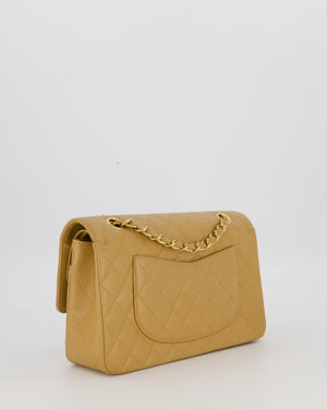 *VERY RARE* Chanel Chai Latte Vintage Medium Classic Double Flap Bag in Caviar Leather with 24K Gold Hardware