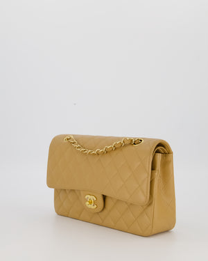 *VERY RARE* Chanel Chai Latte Vintage Medium Classic Double Flap Bag in Caviar Leather with 24K Gold Hardware