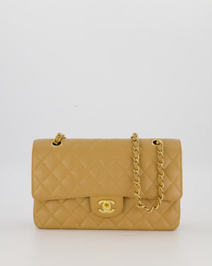 *VERY RARE* Chanel Chai Latte Vintage Medium Classic Double Flap Bag in Caviar Leather with 24K Gold Hardware