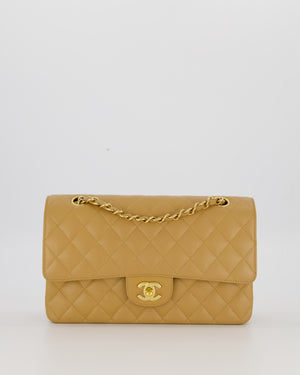 *VERY RARE* Chanel Chai Latte Vintage Medium Classic Double Flap Bag in Caviar Leather with 24K Gold Hardware