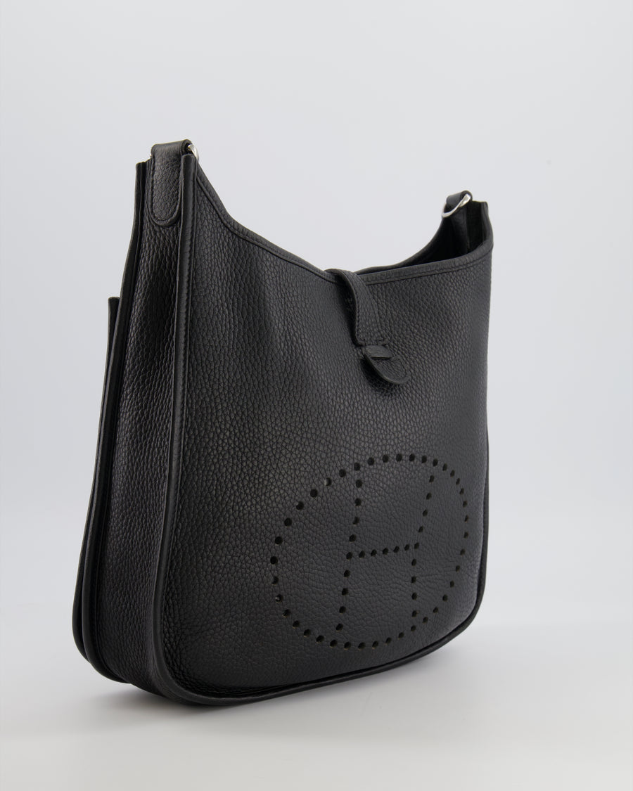 Hermès Evelyne 29 Bag in Noir Clemence Leather with Palladium Hardware