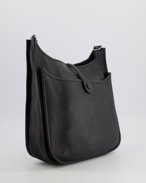 Hermès Evelyne 29 Bag in Noir Clemence Leather with Palladium Hardware