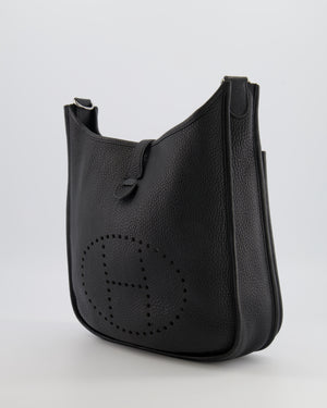 Hermès Evelyne 29 Bag in Noir Clemence Leather with Palladium Hardware
