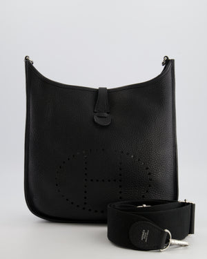 Hermès Evelyne 29 Bag in Noir Clemence Leather with Palladium Hardware