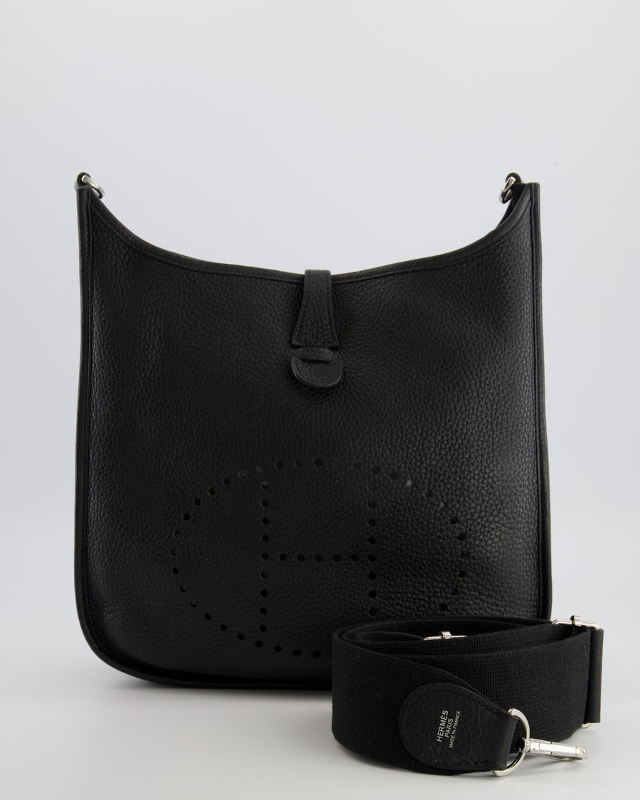 Hermès Evelyne 29 Bag in Noir Clemence Leather with Palladium Hardware