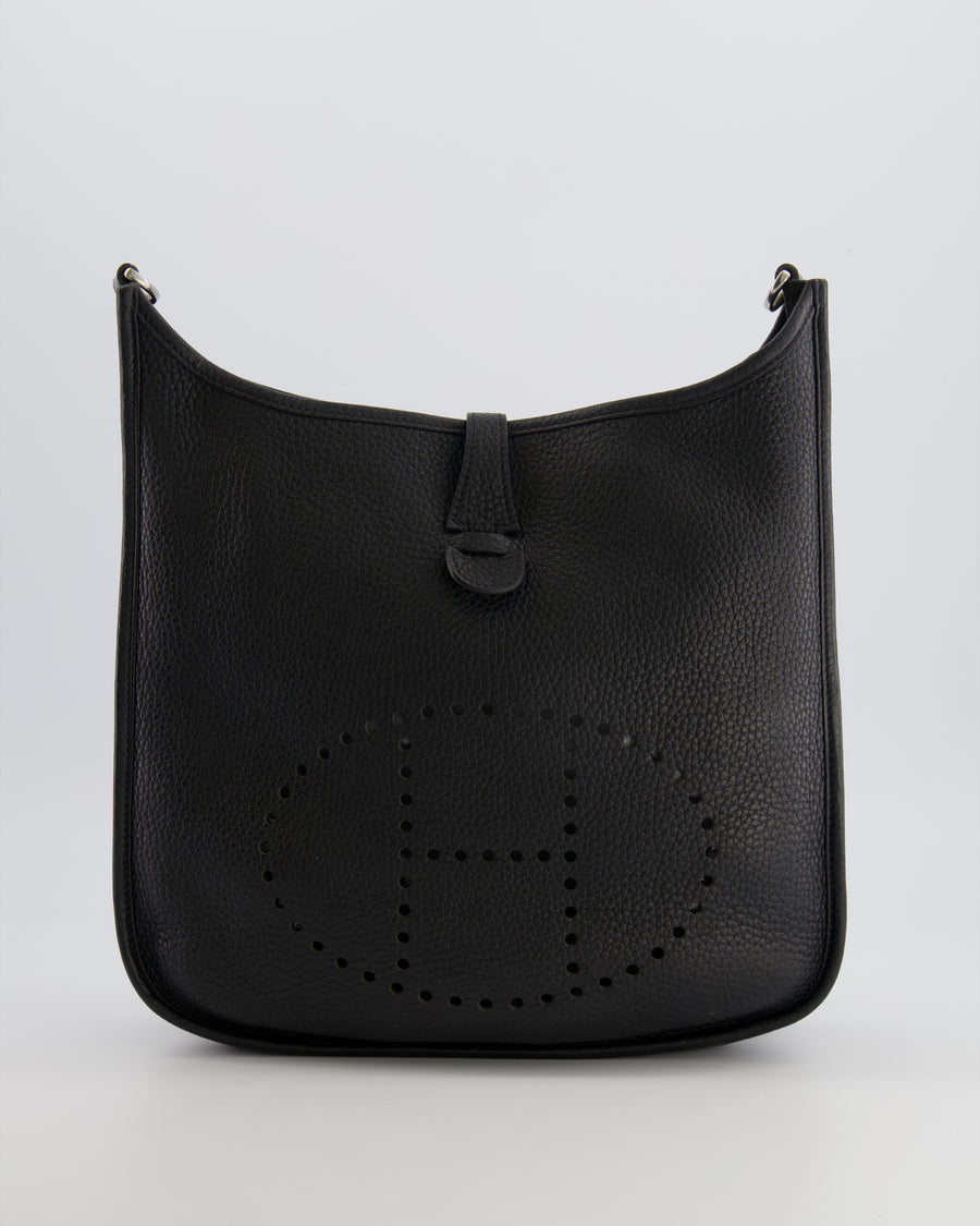 Hermès Evelyne 29 Bag in Noir Clemence Leather with Palladium Hardware