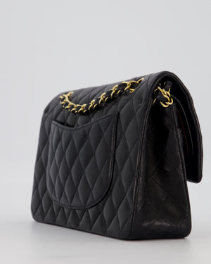 *AMAZING CONDITION* Chanel Black Vintage Medium Classic Double Flap Bag in Lambskin Leather with 24K Gold Hardware