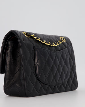 *AMAZING CONDITION* Chanel Black Vintage Medium Classic Double Flap Bag in Lambskin Leather with 24K Gold Hardware